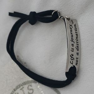 "Life Is A Journey Not A Destination"  Black Bracelet